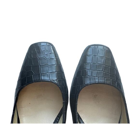 Intentionally Blank Black Faux Croc Women’s Heels Size 38 / US 7.5-8 - Picture 5 of 8